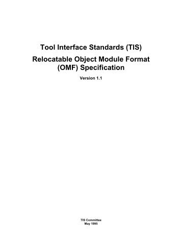 Relocatable Object Module Format (OMF) Specification