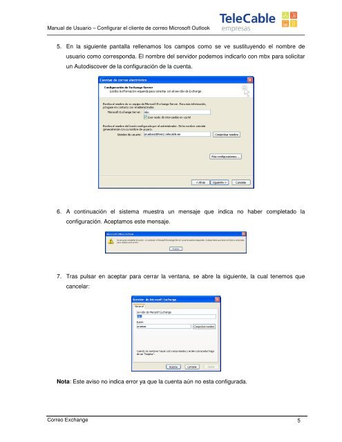 Configurar el cliente de correo Microsoft Outlook - Telecable