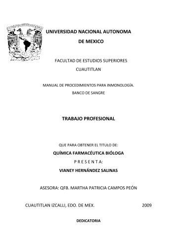 âMANUAL PARA INMUNOHEMATOLOGIAâ