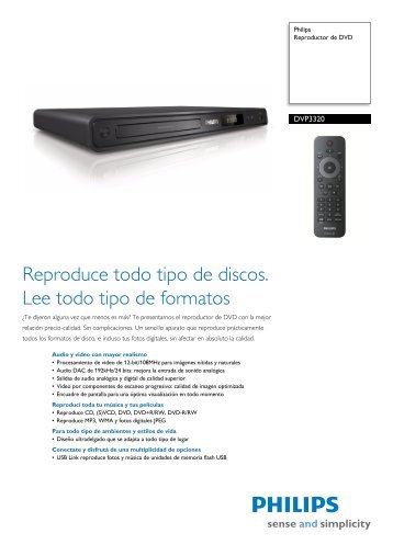 DVP3320X/77 Philips Reproductor de DVD