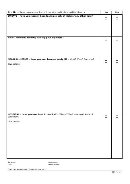 CHAT Tool - Offender Health Research Network