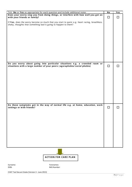 CHAT Tool - Offender Health Research Network