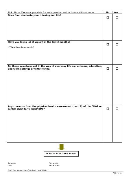 CHAT Tool - Offender Health Research Network