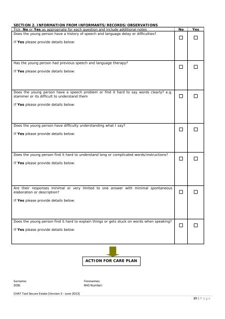 CHAT Tool - Offender Health Research Network