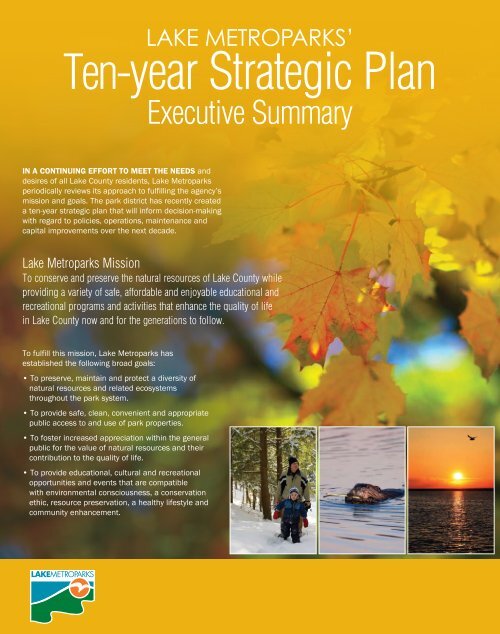 Lake Metroparks Ten-year Strategic Plan Executive Summary