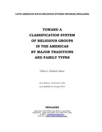 Toward a Classification System of Religious Groups in the Americas ...