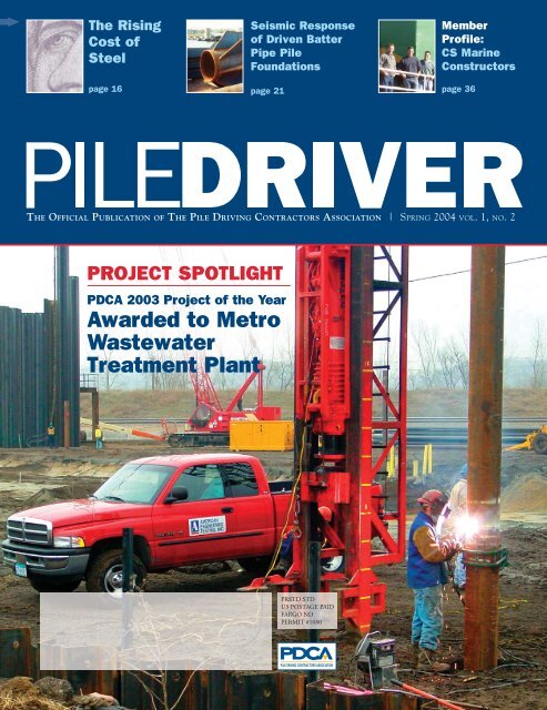 Awarded to Metro Wastewater Treatment Plant - Pile Driving ...