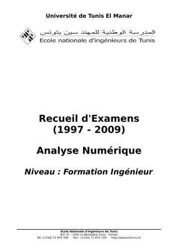 Recueil d'Examens (1997 - 2009) Analyse NumÃ©rique - lamsin