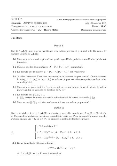 Recueil d'Examens (1997 - 2009) Analyse NumÃ©rique - lamsin