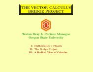 the vector calculus bridge project - Department of Mathematics