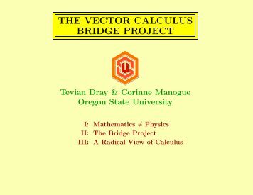 the vector calculus bridge project - Department of Mathematics