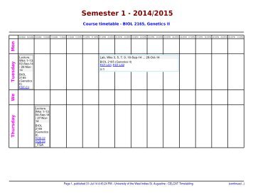 BIOL 2165, Genetics II (application/pdf) - UWI St. Augustine