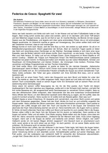 Spaghetti Für Zwei Text Pdf Spaghetti für zwei (Frederica de Cesco) - fri-tic