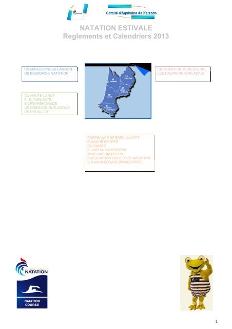 NATATION ESTIVALE Reglements et Calendriers 2013 - FÃ©dÃ©ration ...