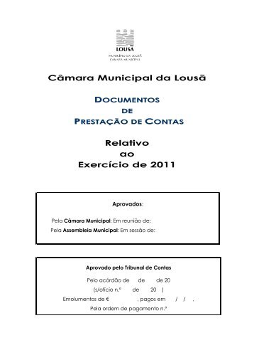 CÃ¢mara Municipal da LousÃ£ Relativo ao ExercÃ­cio de 2011