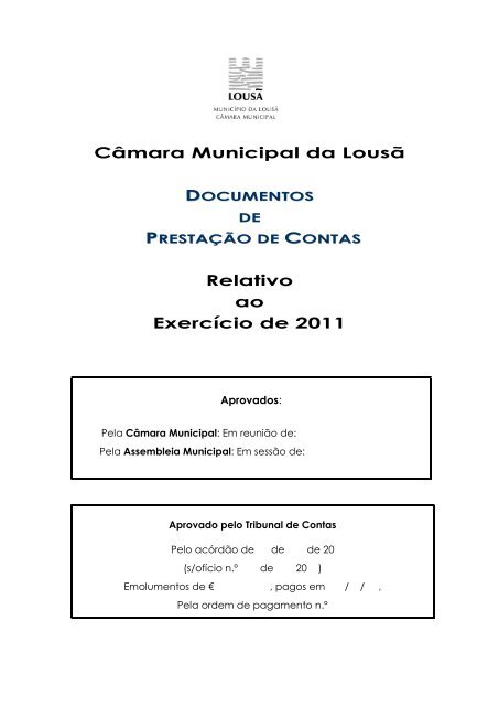 CÃ¢mara Municipal da LousÃ£ Relativo ao ExercÃ­cio de 2011