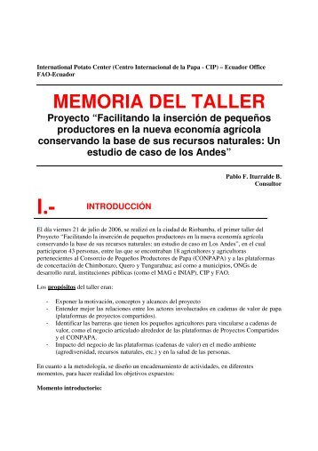 MEMORIA DEL TALLER