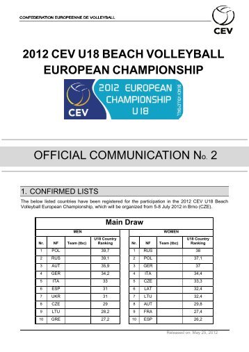 OFFICIAL COMMUNICATION No. 2 - CEV