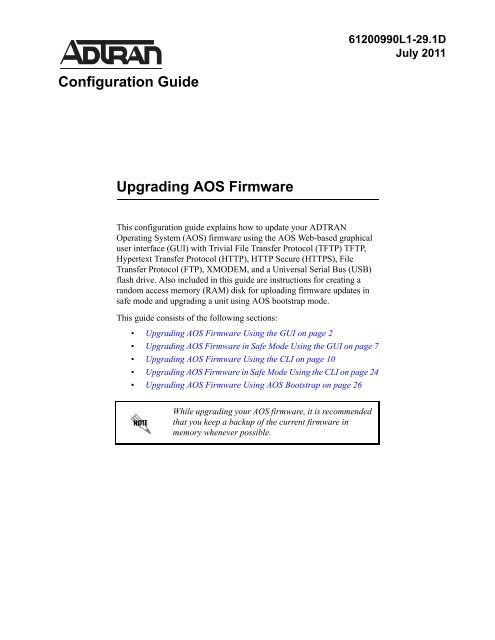 Upgrading AOS Firmware - ADTRAN Support Community