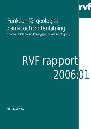 Funktion fÃ¶r geologisk barriÃ¤r och bottentÃ¤tning - Avfall Sverige