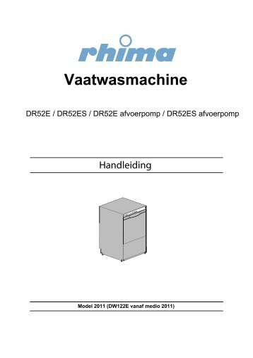 NDR52E model 2011 handleiding - Thuis in uw bedrijfskeuken!