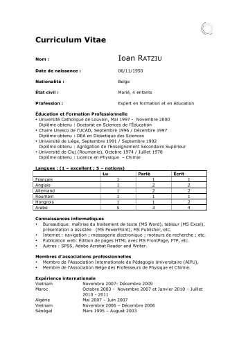 Curriculum Vitae Ioan RATZIU - BIEF