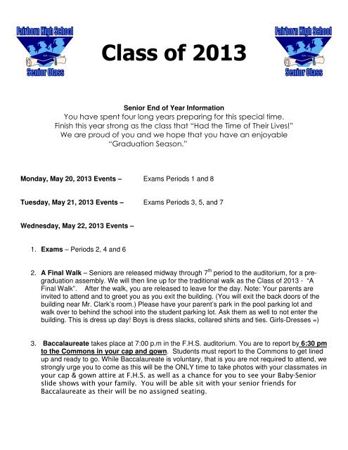Class of 2013 - Fairborn City Schools