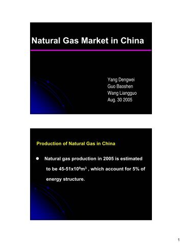 Natural Gas Market in China - CCOP