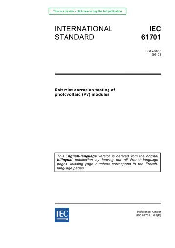 INTERNATIONAL STANDARD IEC 61701 - SolarClarity