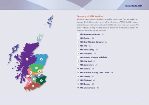 Joint effects 2011 - An update of the involvement - 18 Weeks