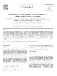 Resonance light scattering method for the determination of anionic ...