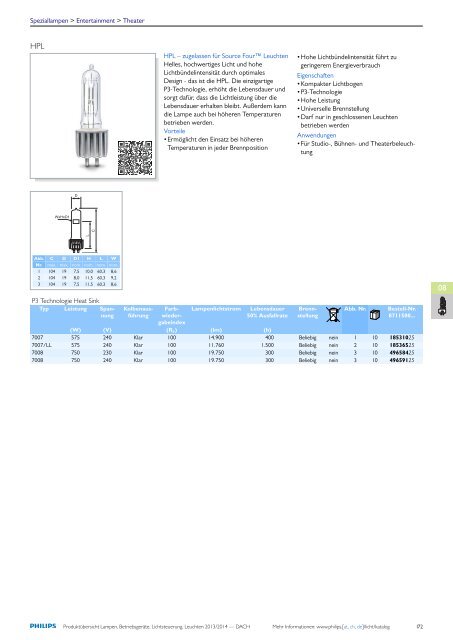 Produktübersicht Lampen, Vorschaltgeräte und Leuchten - Elevite