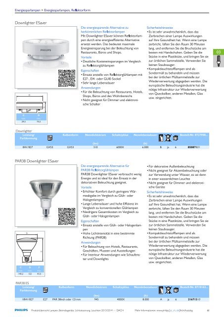 Produktübersicht Lampen, Vorschaltgeräte und Leuchten - Elevite