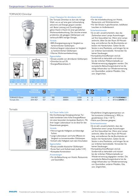 Produktübersicht Lampen, Vorschaltgeräte und Leuchten - Elevite