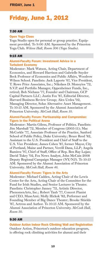 Friday, June 1, 2012 â Alumni Association Of Princeton