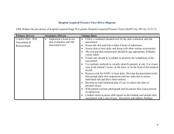 Hospital-Acquired Pressure Ulcer Driver Diagram AIM: Reduce the ...