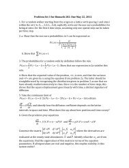 Problem Set 3 for Biomath 202: Due May 22, 2012 1. For a random ...