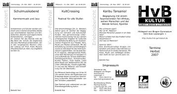 HvB-Kultur-Flyer Herbst 2007 - Hildegard-von-Bingen-Gymnasium