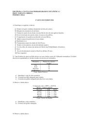 Lista de ExercÃ­cio - Departamento de EstatÃ­stica