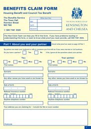 Housing Benefit and Council Tax Benefit claim form