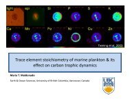 Trace element stoichiometry of marine plankton & its effect ... - IMBER