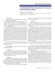 a retrospective analysis of facial fracture etiologies - Journal of IMAB