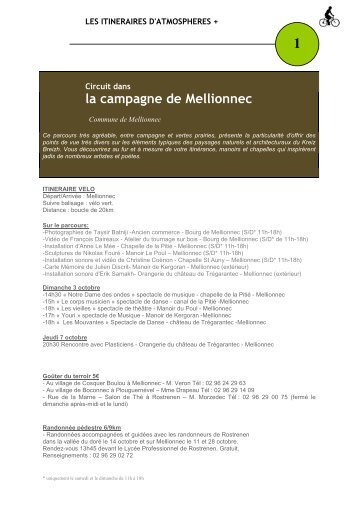 circuit dans la campagne de Mellionnec - Office du Tourisme du ...