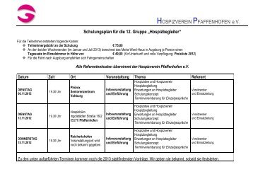 finden Sie den Schulungsplan mit allen Terminen - Hospizverein ...