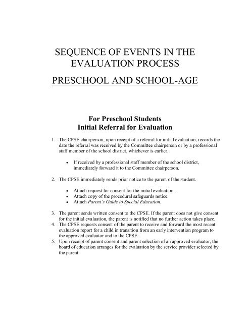 Special Ed Eval Process