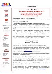 Newsletter - 18 Jan 2012 - saafl