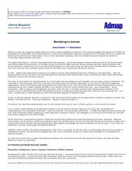 Marketing to women Admap Magazine