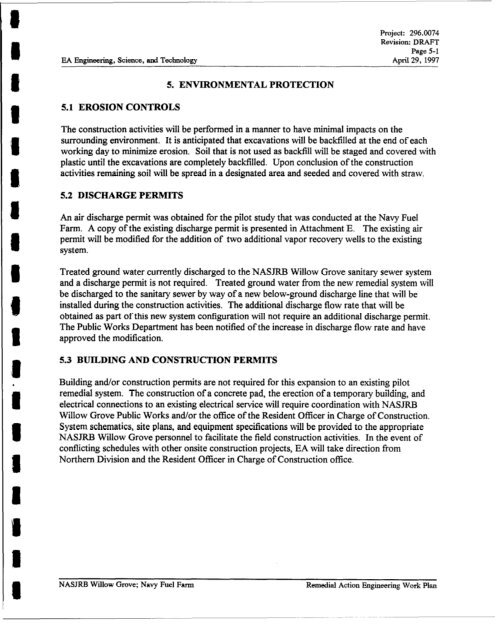 ea engineering: report: remedial action engineering work plan for ...