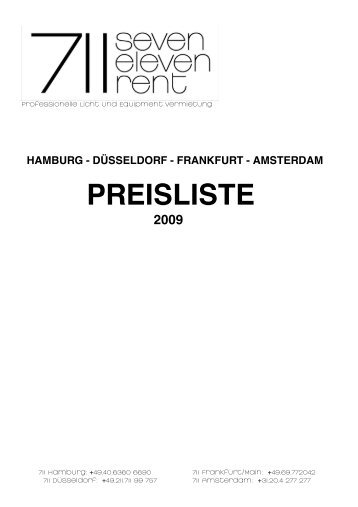 hamburg - düsseldorf - frankfurt  - amsterdam preisliste ... - 711rent.com