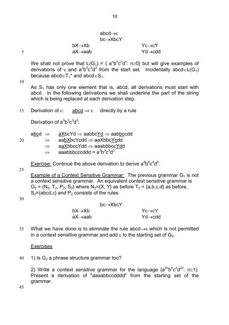 Course Notes on Formal Languages and Compilers